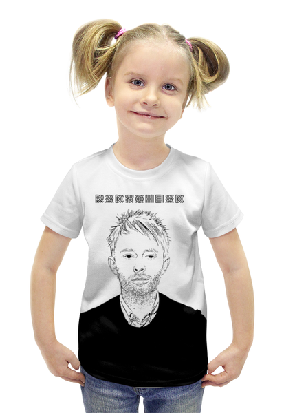 Заказать детскую футболку в Москве. Футболка с полной запечаткой для девочек Radiohead Thom Yorke T-Shirt от ksnkch - готовые дизайны и нанесение принтов.
