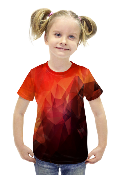 Заказать детскую футболку в Москве. Футболка с полной запечаткой для девочек Пламя от Эдуард Литвинов - готовые дизайны и нанесение принтов.