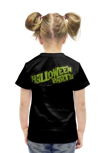 Заказать детскую футболку в Москве. Футболка с полной запечаткой для девочек Happy Halloween! от KinoArt - готовые дизайны и нанесение принтов.