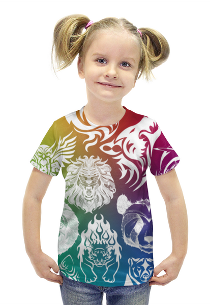 Заказать детскую футболку в Москве. Футболка с полной запечаткой для девочек Tattoo от THE_NISE  - готовые дизайны и нанесение принтов.