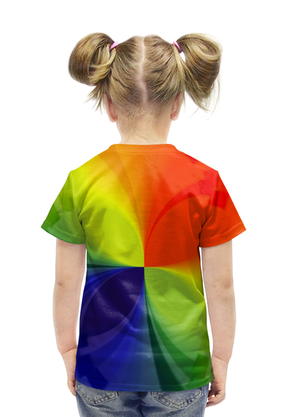 Заказать детскую футболку в Москве. Футболка с полной запечаткой для девочек Цветной калейдоскоп от Anna Lomachenko - готовые дизайны и нанесение принтов.