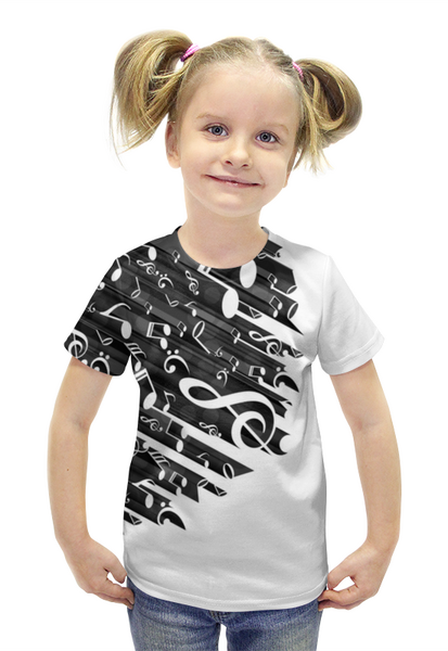 Заказать детскую футболку в Москве. Футболка с полной запечаткой для девочек  Музыка от THE_NISE  - готовые дизайны и нанесение принтов.