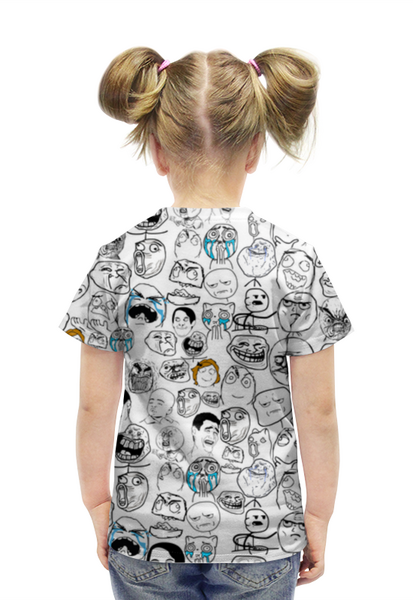 Заказать детскую футболку в Москве. Футболка с полной запечаткой для девочек Мемы  от DESIGNER   - готовые дизайны и нанесение принтов.