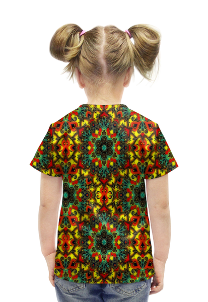 Заказать детскую футболку в Москве. Футболка с полной запечаткой для девочек Цветная мозаика от THE_NISE  - готовые дизайны и нанесение принтов.