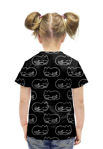 Заказать детскую футболку в Москве. Футболка с полной запечаткой для девочек Спящие коты от irinavk - готовые дизайны и нанесение принтов.