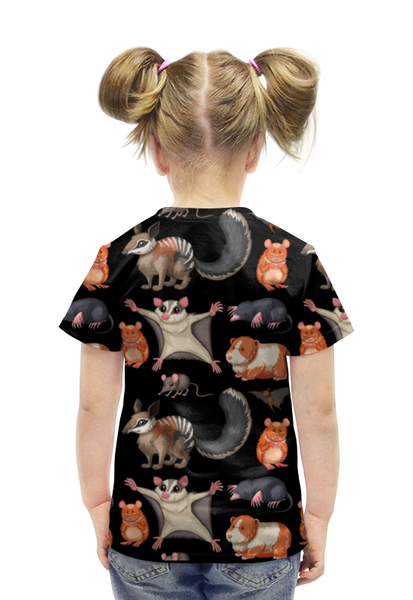 Заказать детскую футболку в Москве. Футболка с полной запечаткой для девочек Дикие животные от Amerikanka - готовые дизайны и нанесение принтов.