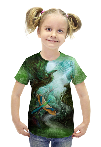 Заказать детскую футболку в Москве. Футболка с полной запечаткой для девочек Птичья Роща от hontor - готовые дизайны и нанесение принтов.