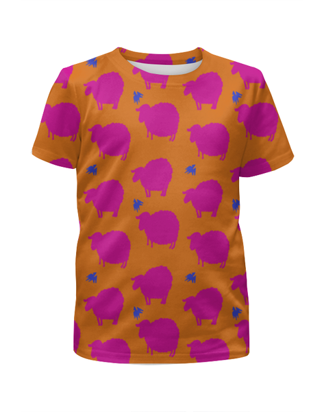 Заказать детскую футболку в Москве. Футболка с полной запечаткой для девочек Pink sheep от razumno@mail.ru - готовые дизайны и нанесение принтов.