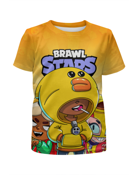 Заказать детскую футболку в Москве. Футболка с полной запечаткой для девочек BRAWL STARS SALLY LEON от geekbox - готовые дизайны и нанесение принтов.