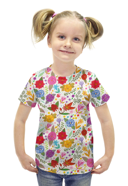 Заказать детскую футболку в Москве. Футболка с полной запечаткой для девочек КЛУМБА от CoolDesign - готовые дизайны и нанесение принтов.