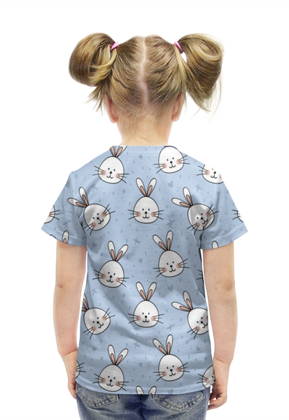 Заказать детскую футболку в Москве. Футболка с полной запечаткой для девочек Милый Кролик от J K - готовые дизайны и нанесение принтов.