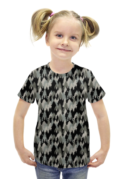 Заказать детскую футболку в Москве. Футболка с полной запечаткой для девочек Медведи от Илья Щеблецов - готовые дизайны и нанесение принтов.