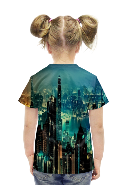 Заказать детскую футболку в Москве. Футболка с полной запечаткой для девочек New York от THE_NISE  - готовые дизайны и нанесение принтов.
