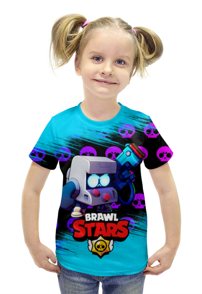 Заказать детскую футболку в Москве. Футболка с полной запечаткой для девочек BRAWL STARS [8-BIT] от Карусель Фартуны - готовые дизайны и нанесение принтов.