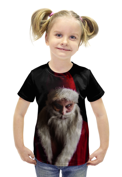 Заказать детскую футболку в Москве. Футболка с полной запечаткой для девочек Evil Santa от Илья Щеблецов - готовые дизайны и нанесение принтов.