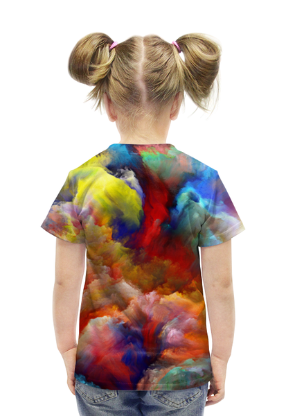 Заказать детскую футболку в Москве. Футболка с полной запечаткой для девочек color explosion от Niq=D - готовые дизайны и нанесение принтов.