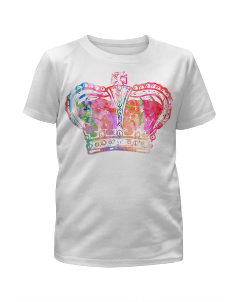 Заказать детскую футболку в Москве. Футболка с полной запечаткой для девочек Корона от anomalica - готовые дизайны и нанесение принтов.