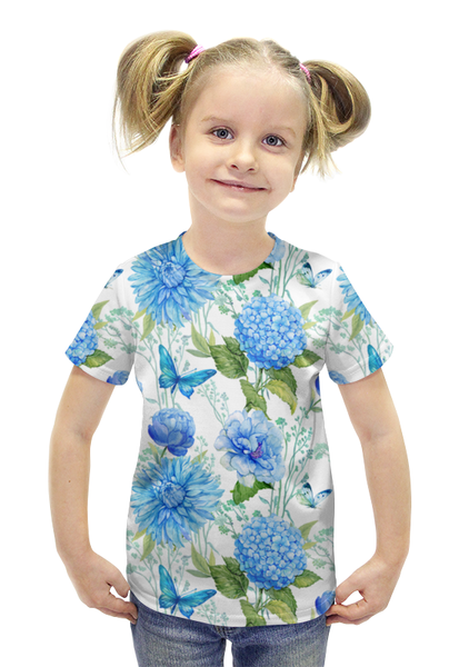 Заказать детскую футболку в Москве. Футболка с полной запечаткой для девочек бабочки от THE_NISE  - готовые дизайны и нанесение принтов.