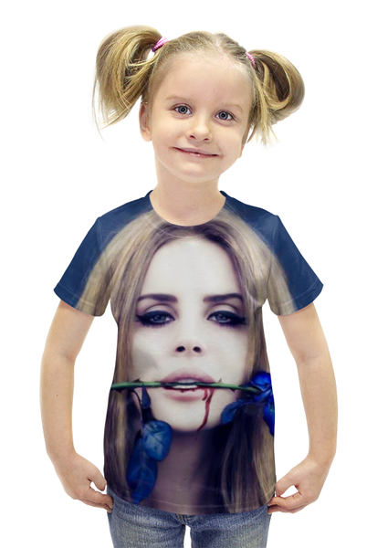 Заказать детскую футболку в Москве. Футболка с полной запечаткой для девочек Lana Del Rey от Broadway music - готовые дизайны и нанесение принтов.