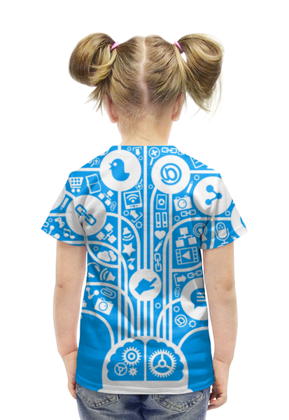 Заказать детскую футболку в Москве. Футболка с полной запечаткой для девочек Интернет от Media M  - готовые дизайны и нанесение принтов.