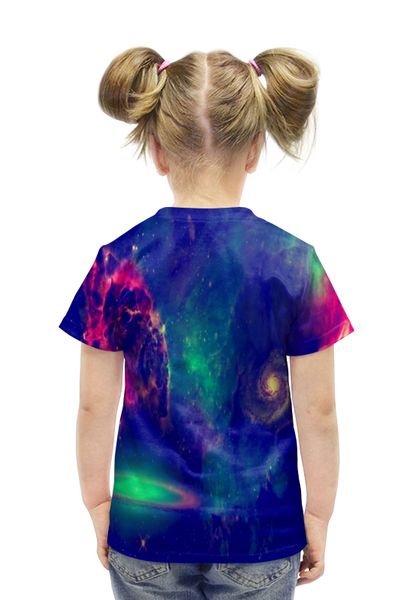 Заказать детскую футболку в Москве. Футболка с полной запечаткой для девочек звездный от THE_NISE  - готовые дизайны и нанесение принтов.
