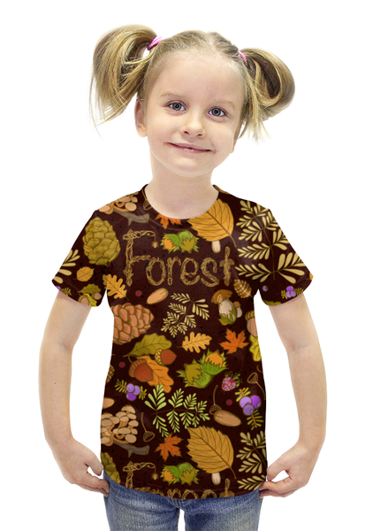 Заказать детскую футболку в Москве. Футболка с полной запечаткой для девочек ДАР ОСЕННЕГО ЛЕСА от robus - готовые дизайны и нанесение принтов.