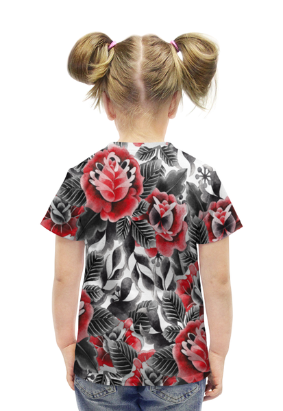 Заказать детскую футболку в Москве. Футболка с полной запечаткой для девочек хохлома  от THE_NISE  - готовые дизайны и нанесение принтов.
