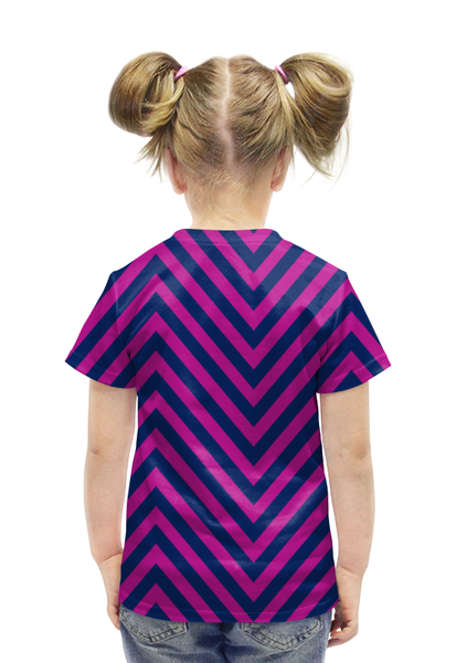 Заказать детскую футболку в Москве. Футболка с полной запечаткой для девочек Фиолетовые полосы от THE_NISE  - готовые дизайны и нанесение принтов.