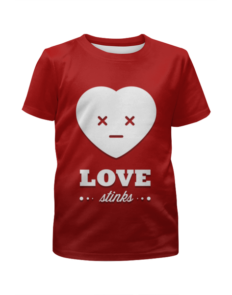 Заказать детскую футболку в Москве. Футболка с полной запечаткой для девочек Love stinks от Илья Щеблецов - готовые дизайны и нанесение принтов.