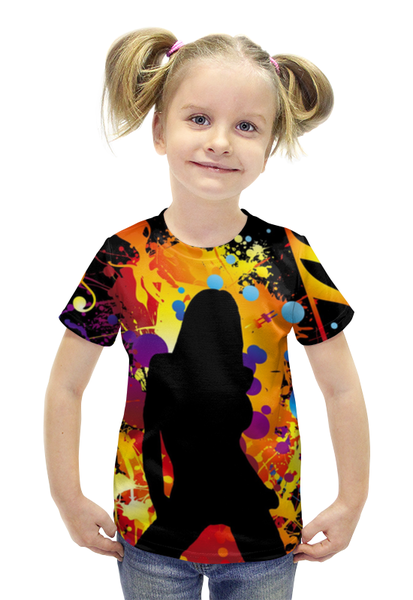 Заказать детскую футболку в Москве. Футболка с полной запечаткой для девочек музыкальные фантазии от Матвей Матвей - готовые дизайны и нанесение принтов.