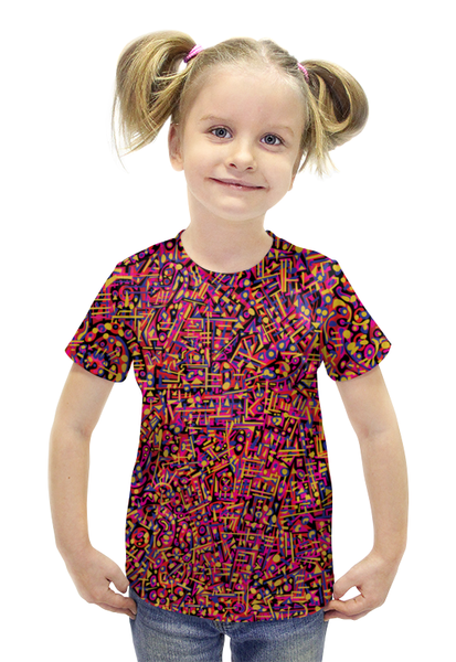 Заказать детскую футболку в Москве. Футболка с полной запечаткой для девочек Карамель. от Vadim Koval - готовые дизайны и нанесение принтов.