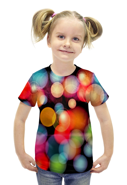 Заказать детскую футболку в Москве. Футболка с полной запечаткой для девочек Солнечные блики от THE_NISE  - готовые дизайны и нанесение принтов.