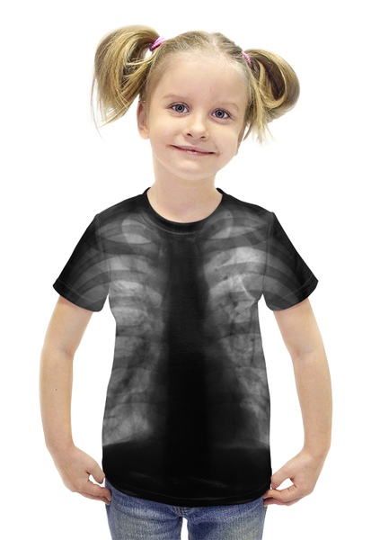 Заказать детскую футболку в Москве. Футболка с полной запечаткой для девочек Рентген  от CoolDesign - готовые дизайны и нанесение принтов.