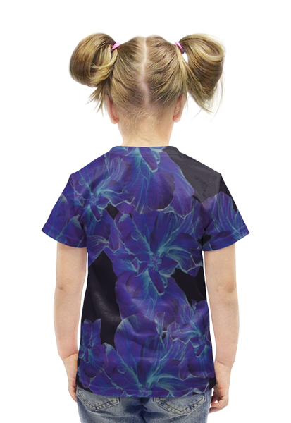 Заказать детскую футболку в Москве. Футболка с полной запечаткой для девочек Макро цветы от THE_NISE  - готовые дизайны и нанесение принтов.