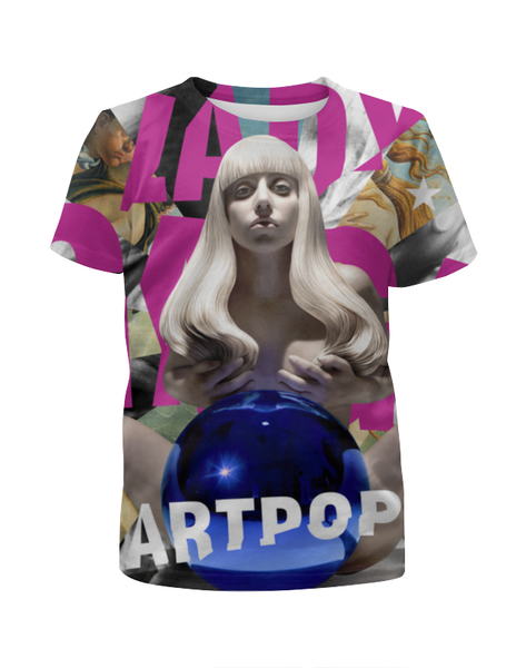 Заказать детскую футболку в Москве. Футболка с полной запечаткой для девочек Lady Gaga ARTPOP от Илья Гусев - готовые дизайны и нанесение принтов.