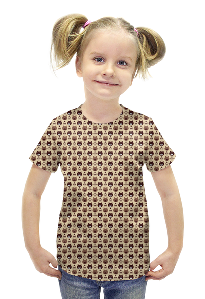 Заказать детскую футболку в Москве. Футболка с полной запечаткой для девочек Мишки-сладкоежки от Лана  - готовые дизайны и нанесение принтов.