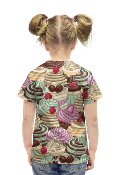 Заказать детскую футболку в Москве. Футболка с полной запечаткой для девочек Кексы от Niq=D - готовые дизайны и нанесение принтов.