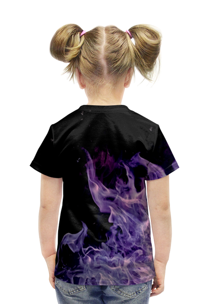 Заказать детскую футболку в Москве. Футболка с полной запечаткой для девочек Синий огонь от THE_NISE  - готовые дизайны и нанесение принтов.