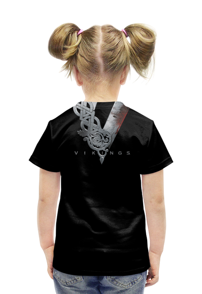 Заказать детскую футболку в Москве. Футболка с полной запечаткой для девочек Викинги от scrat29@yandex.ru - готовые дизайны и нанесение принтов.