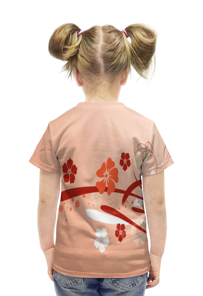 Заказать детскую футболку в Москве. Футболка с полной запечаткой для девочек цветочный узор от THE_NISE  - готовые дизайны и нанесение принтов.