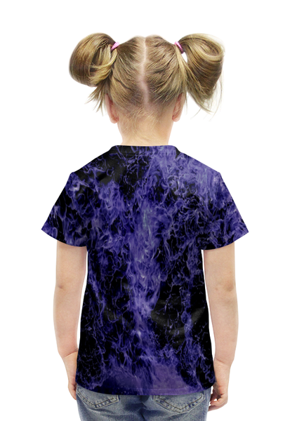 Заказать детскую футболку в Москве. Футболка с полной запечаткой для девочек Синий огонь от THE_NISE  - готовые дизайны и нанесение принтов.