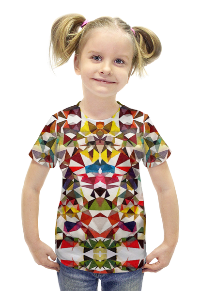 Заказать детскую футболку в Москве. Футболка с полной запечаткой для девочек Конфети от anomalica - готовые дизайны и нанесение принтов.
