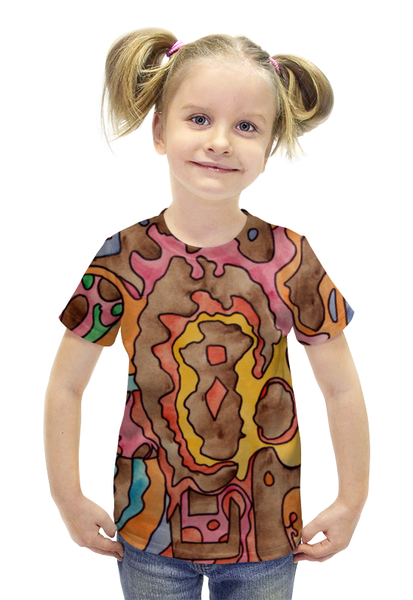 Заказать детскую футболку в Москве. Футболка с полной запечаткой для девочек R1AZQ00 от Vadim Koval - готовые дизайны и нанесение принтов.