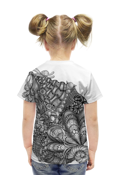 Заказать детскую футболку в Москве. Футболка с полной запечаткой для девочек Морская абстракция от Daniela Russo - готовые дизайны и нанесение принтов.
