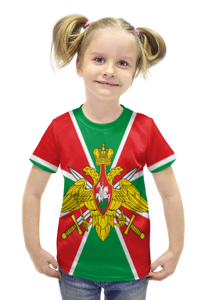 Заказать детскую футболку в Москве. Футболка с полной запечаткой для девочек Пограничные войска от EDJEY  - готовые дизайны и нанесение принтов.