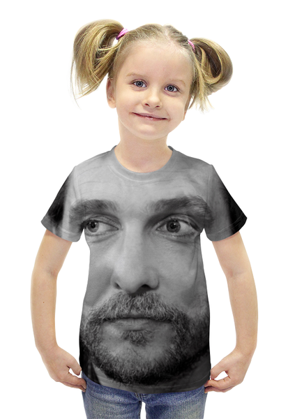 Заказать детскую футболку в Москве. Футболка с полной запечаткой для девочек Мэттью Макконахи от paulthecreator - готовые дизайны и нанесение принтов.