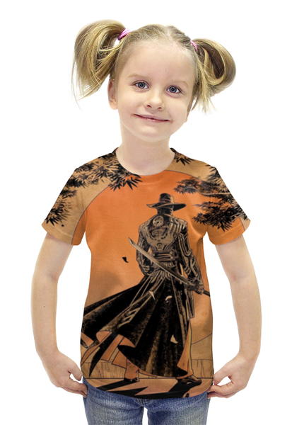 Заказать детскую футболку в Москве. Футболка с полной запечаткой для девочек Самурай от Виктор Гришин - готовые дизайны и нанесение принтов.