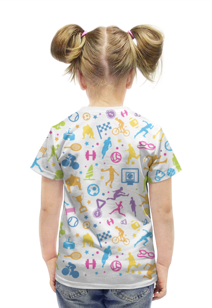 Заказать детскую футболку в Москве. Футболка с полной запечаткой для девочек ✪Olympic Bear Misha 1980✪ от balden - готовые дизайны и нанесение принтов.