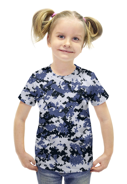 Заказать детскую футболку в Москве. Футболка с полной запечаткой для девочек Пиксели спецназ от THE_NISE  - готовые дизайны и нанесение принтов.
