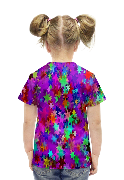 Заказать детскую футболку в Москве. Футболка с полной запечаткой для девочек Звездное конфетти от THE_NISE  - готовые дизайны и нанесение принтов.